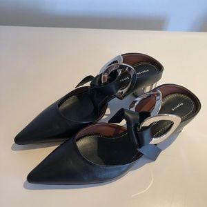 Proenza Schouler Grommet Mirror Heel Mules Sz 39.5